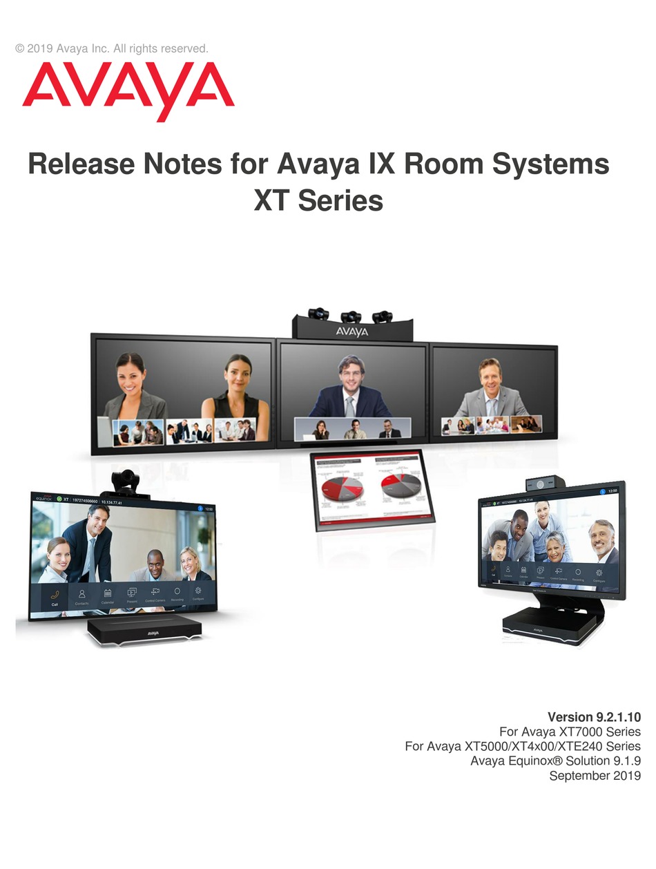 AVAYA IX ROOM SYSTEMS XT SERIES RELEASE NOTES Pdf Download | ManualsLib