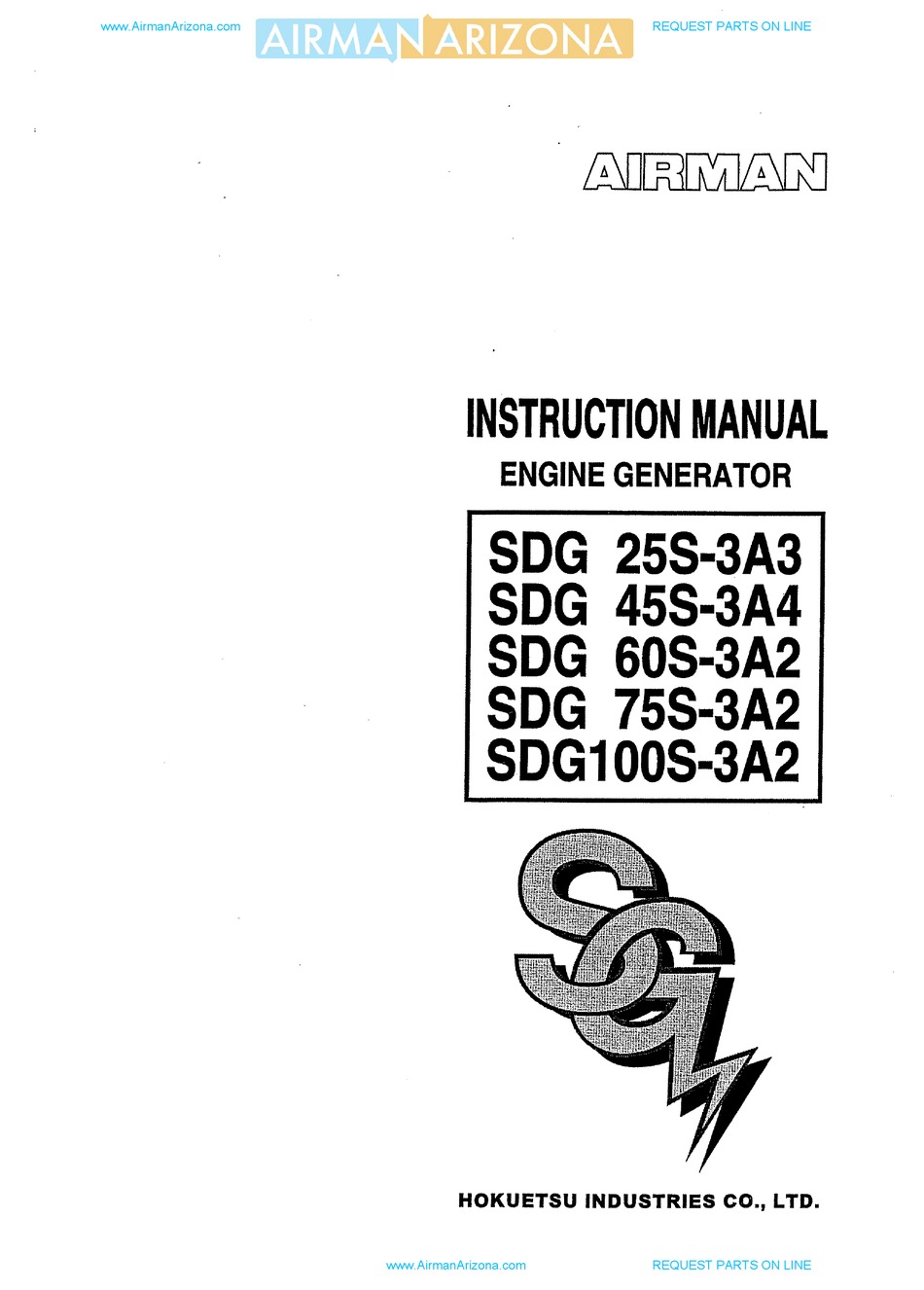 AIRMAN SDG25S-3A3 INSTRUCTION MANUAL Pdf Download | ManualsLib
