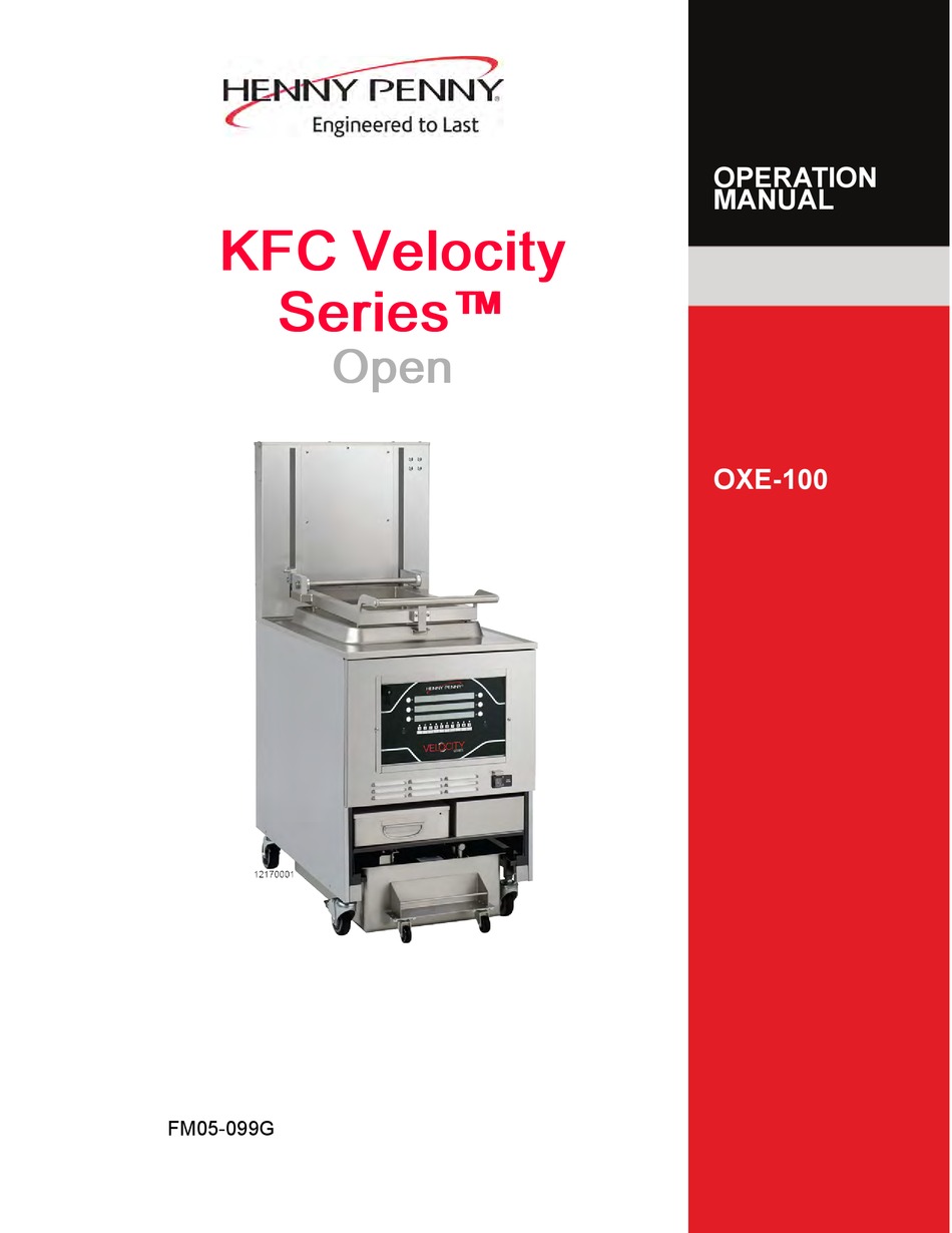 Henny Penny Kfc Velocity Series Operation Manual Pdf Download Manualslib