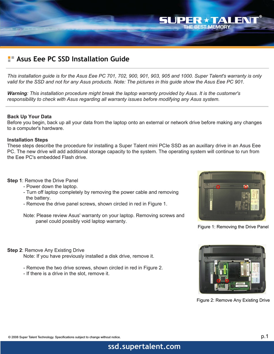 Asus Eee Pc Series Installation Manual Pdf Download Manualslib