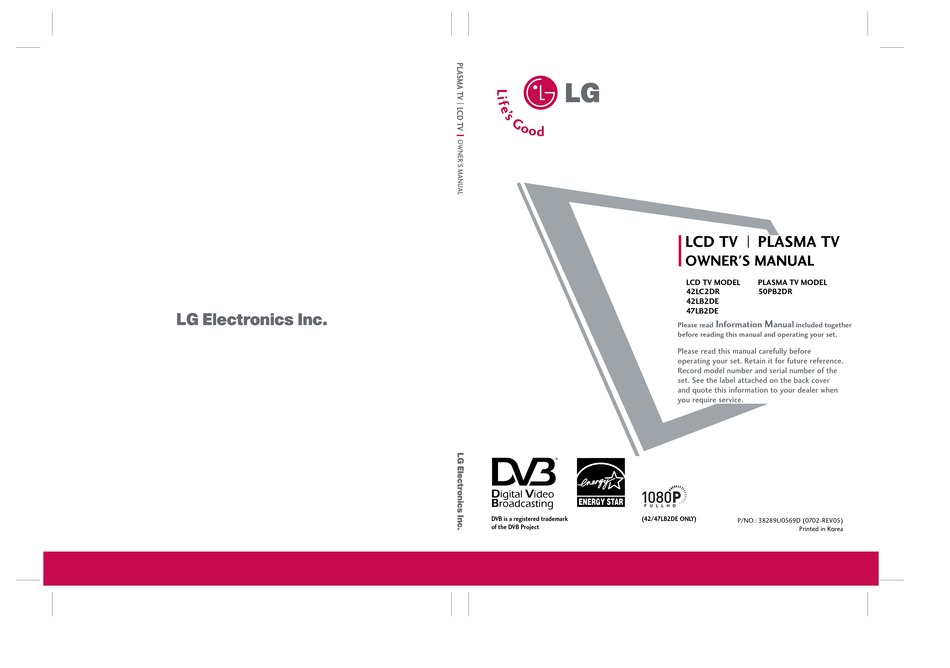 LG 42LC2DR SERIES OWNER'S MANUAL Pdf Download | ManualsLib