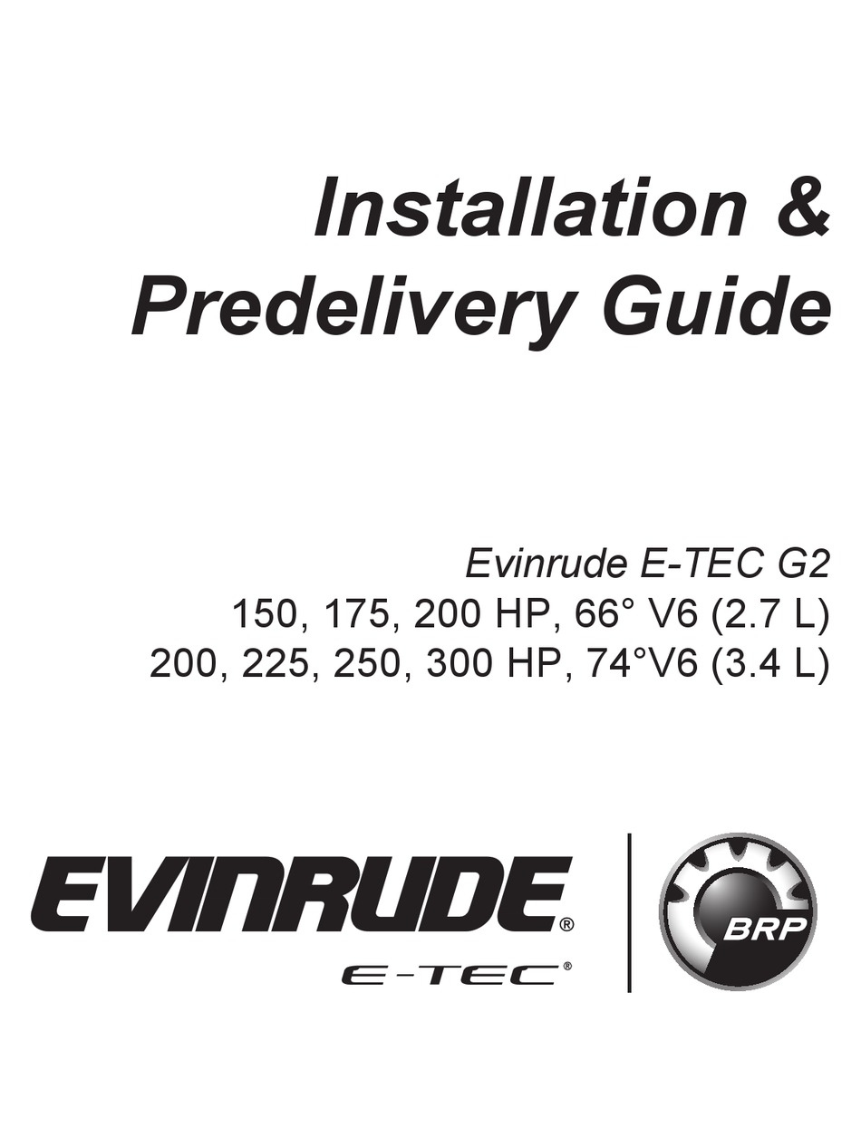 BRP EVINRUDE ETEC G2 150 HP INSTALLATION & PREDELIVERY MANUAL Pdf