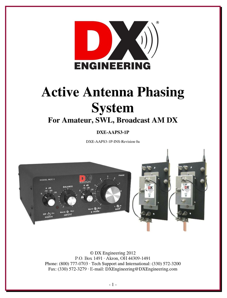 Dx Engineering Dxe Aaps P Manual Pdf Download Manualslib