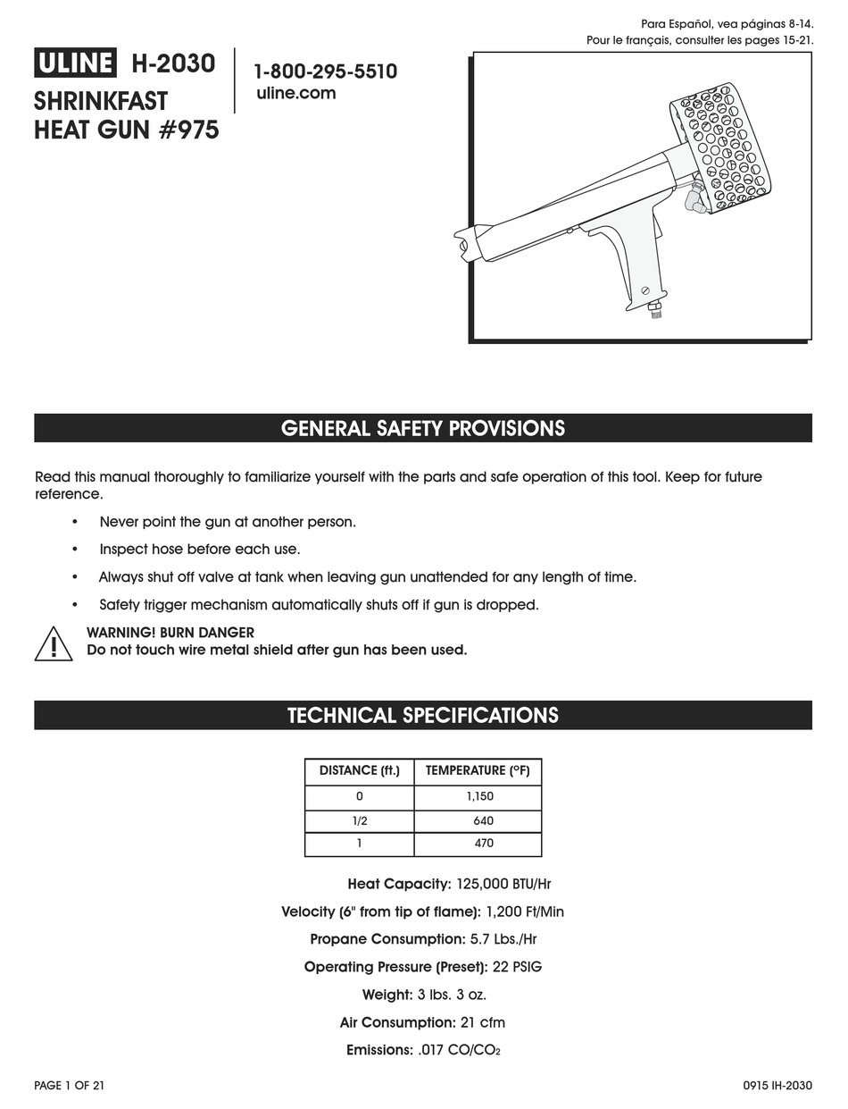 U-LINE SHRINKFAST 975 MANUAL Pdf Download