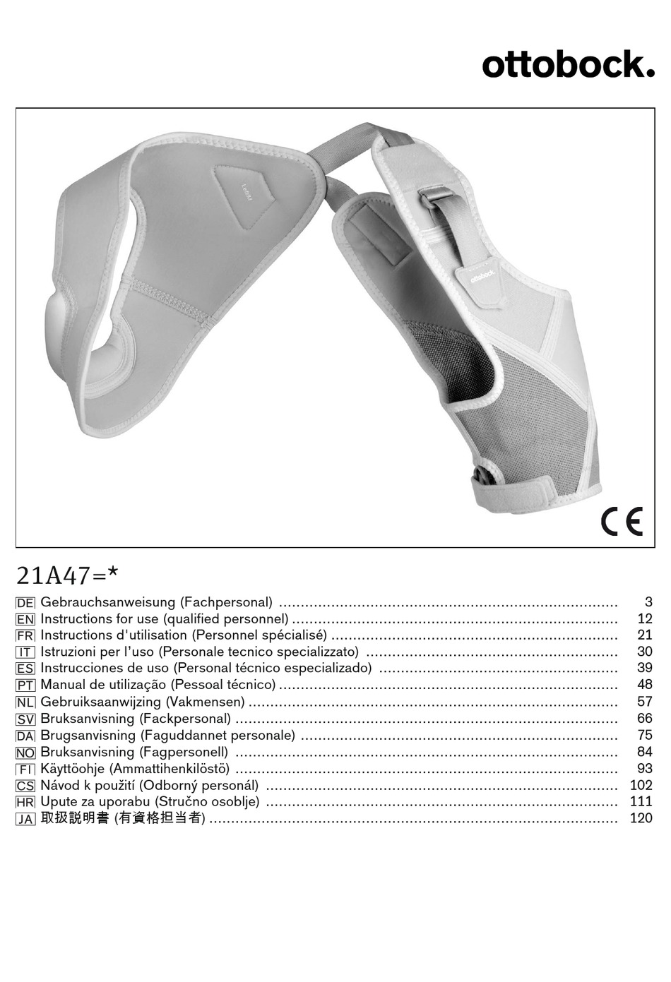 OTTO BOCK 21A47 INSTRUCTIONS FOR USE MANUAL Pdf Download ManualsLib