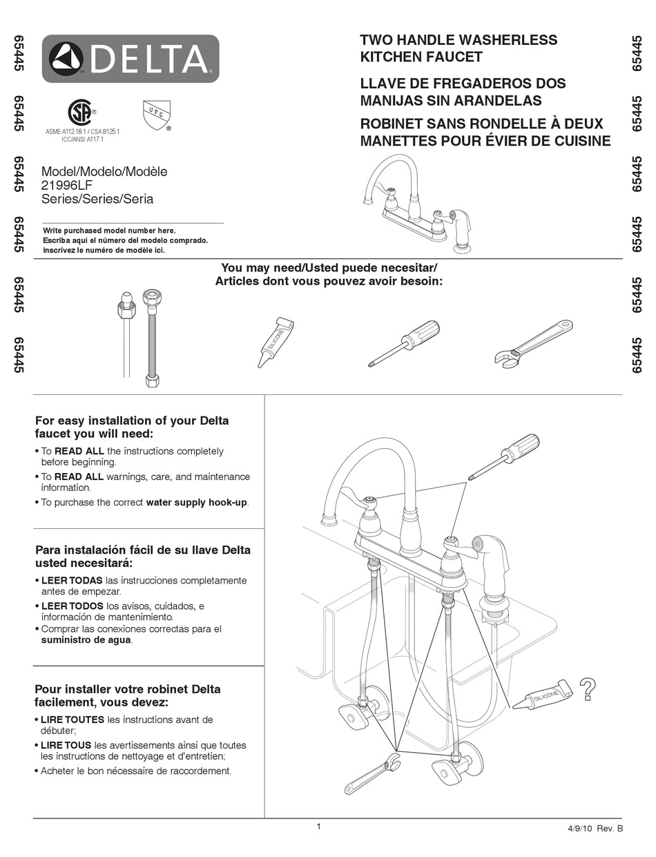 DELTA 21996LF MANUAL Pdf Download | ManualsLib