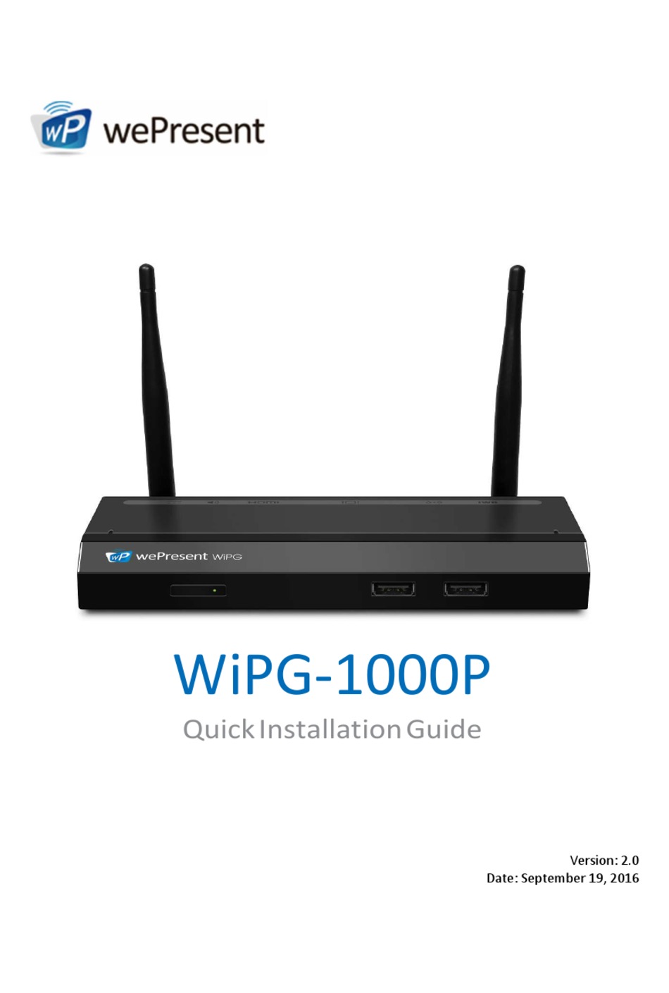 WEPRESENT WIPG1000P QUICK INSTALLATION MANUAL Pdf Download ManualsLib