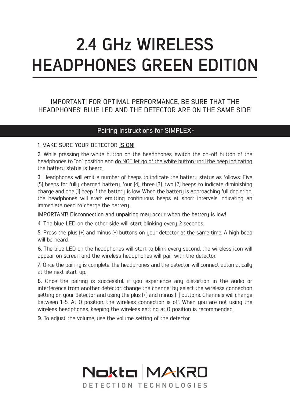 NOKTA DETECTORS GREEN EDITION QUICK START MANUAL Pdf Download ManualsLib