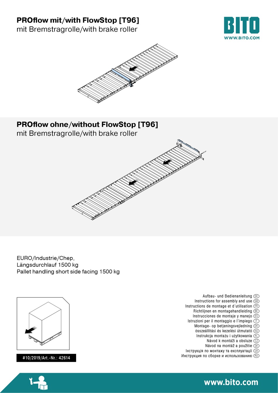 BITO PROFLOW WITH FLOWSTOP T96 INSTRUCTIONS FOR ASSEMBLY AND USE Pdf 