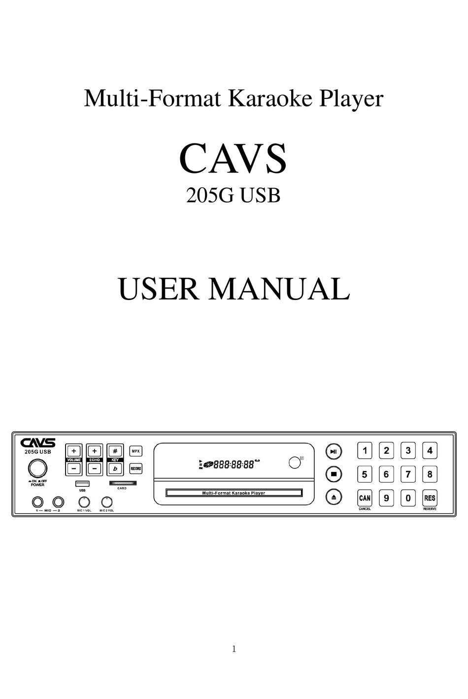 Cavs 205g Usb User Manual Pdf Download 