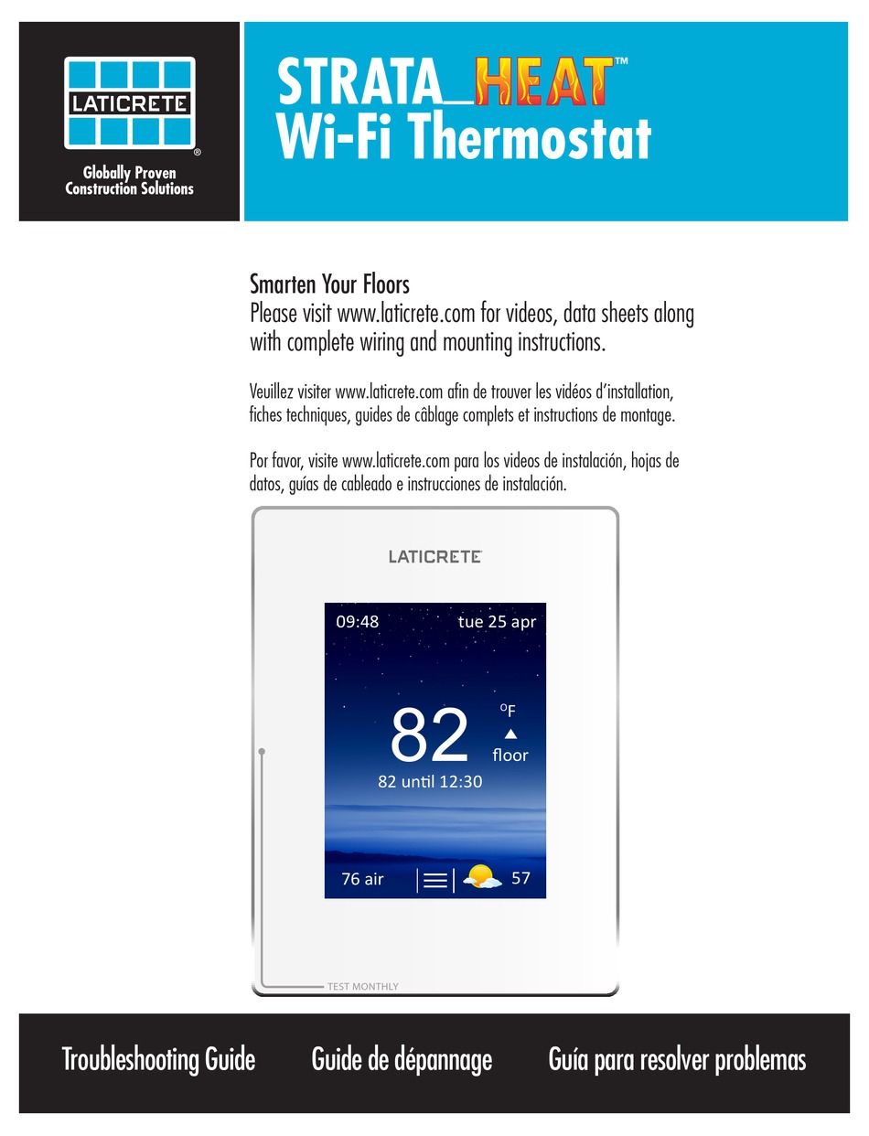 LATICRETE STRATA_HEAT TROUBLESHOOTING MANUAL Pdf Download | ManualsLib