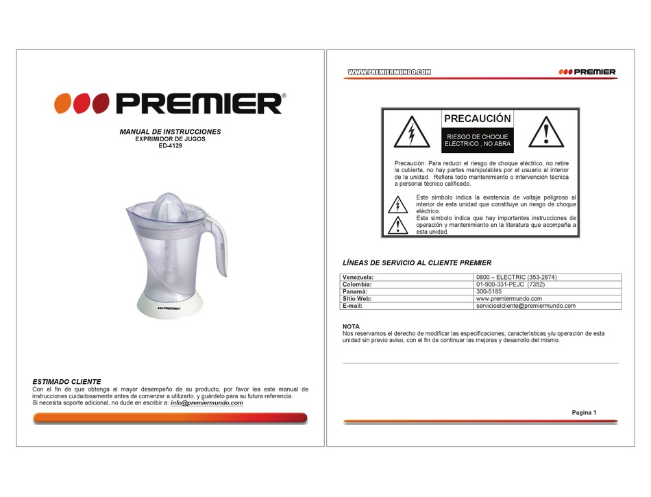 Productos Premier  Exprimidor de Jugos Manual