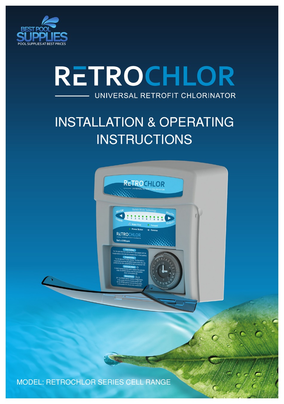 BEST POOL SUPPLIES RETROCHLOR SERIES INSTALLATION & OPERATING