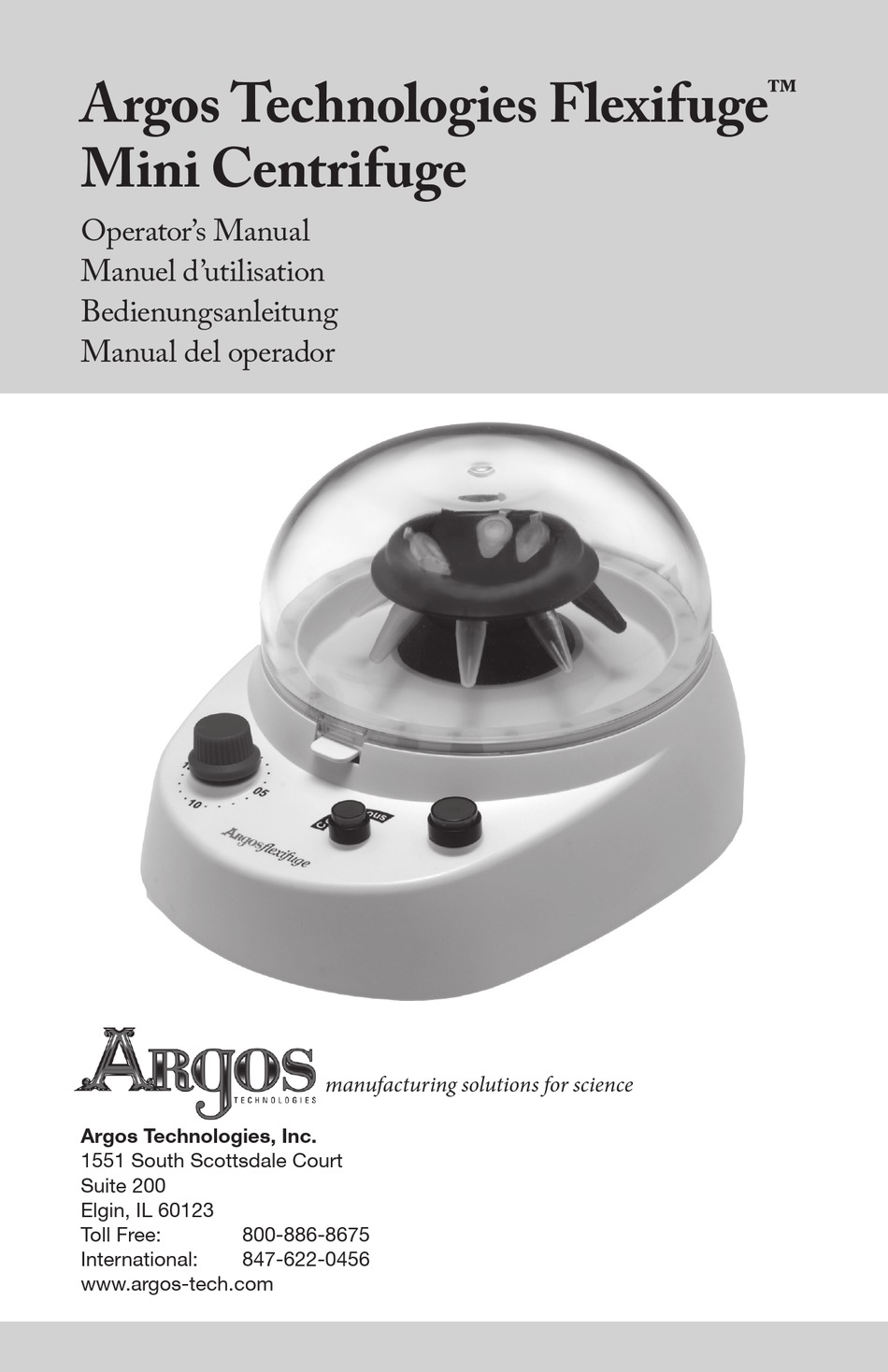 ARGOS TECHNOLOGIES FLEXIFUGE C1000 OPERATOR'S MANUAL Pdf Download