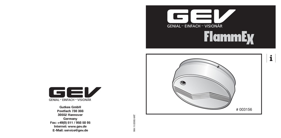 GEV FLAMMEX MANUAL Pdf Download | ManualsLib
