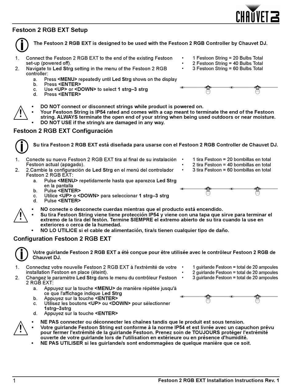 CHAUVET DJ FESTOON 2 RGB EXT SETUP Pdf Download ManualsLib