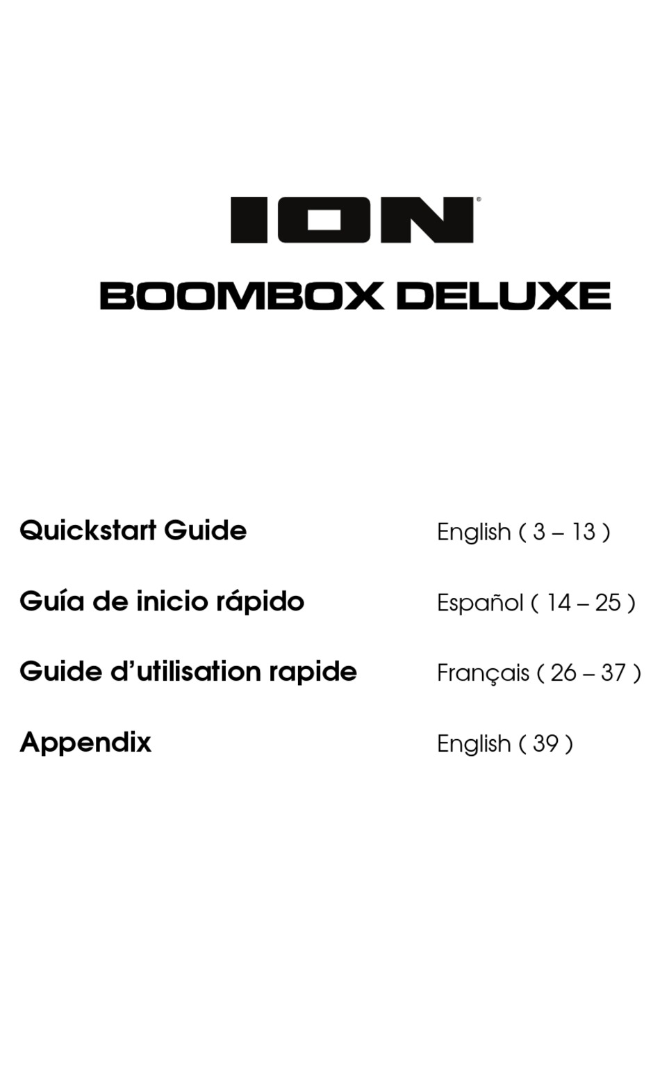 ION BOOMBOX DELUXE QUICK START MANUAL Pdf Download ManualsLib