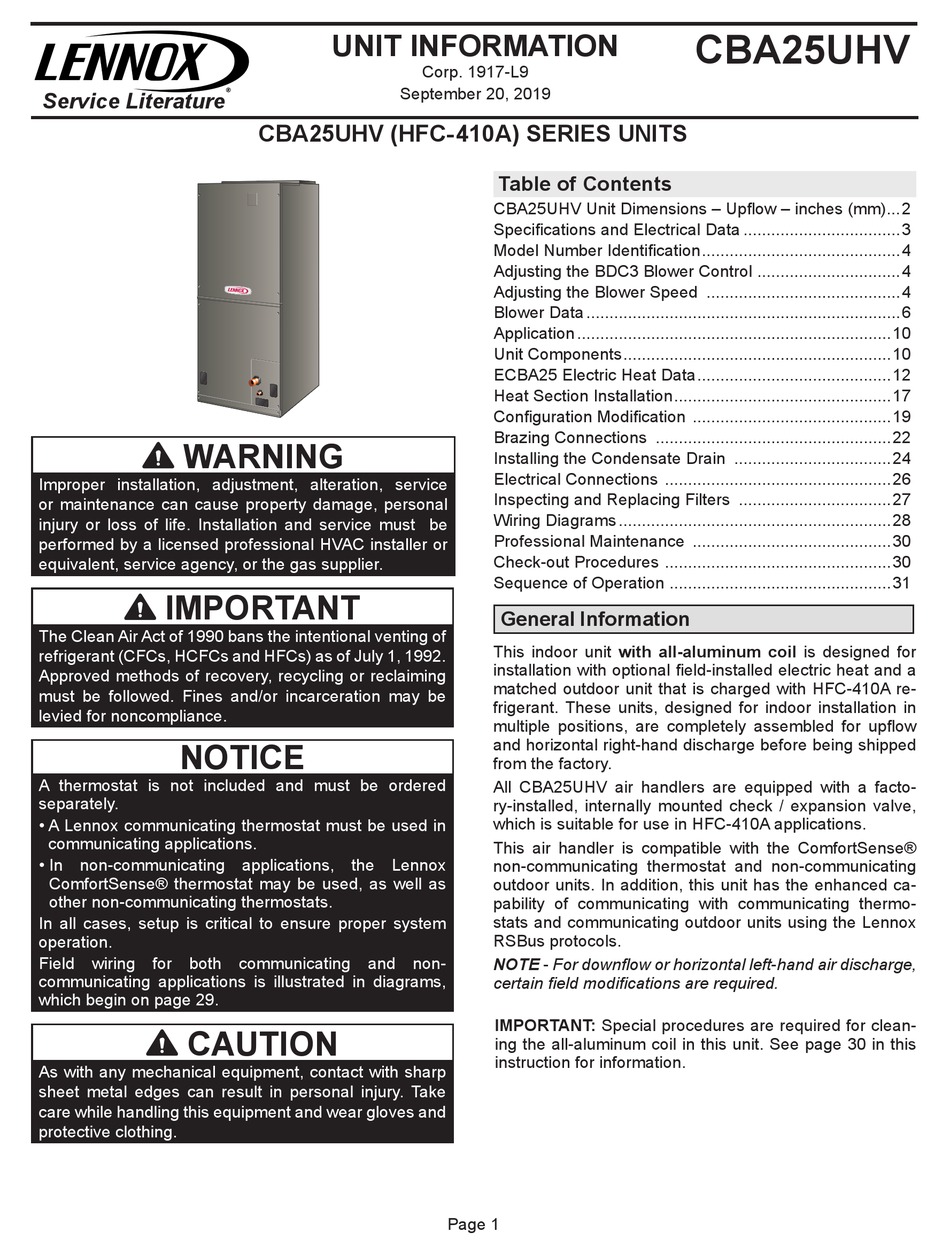 LENNOX CBA25UHV-018 UNIT INFORMATION Pdf Download | ManualsLib Peugeot 208 Wiring-Diagram ManualsLib