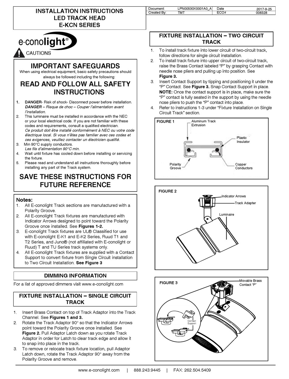 E-CONOLIGHT E-KCN SERIES INSTALLATION INSTRUCTIONS Pdf Download ...