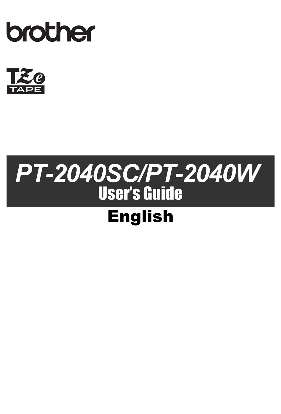 BROTHER PT-2040W USER MANUAL Pdf Download | ManualsLib