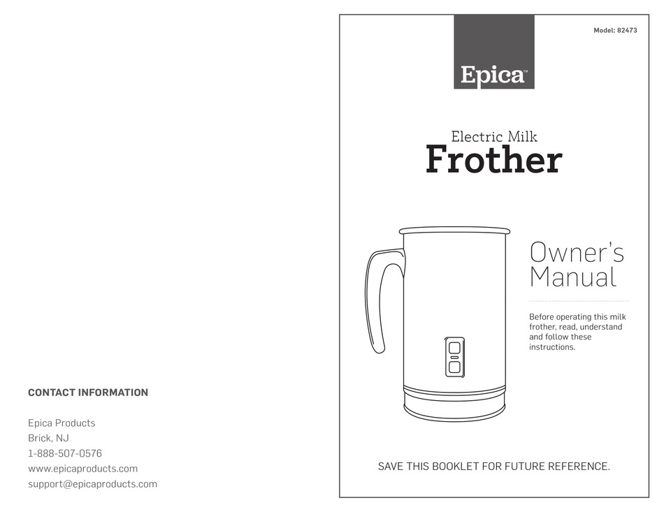 epica milk frother 82473