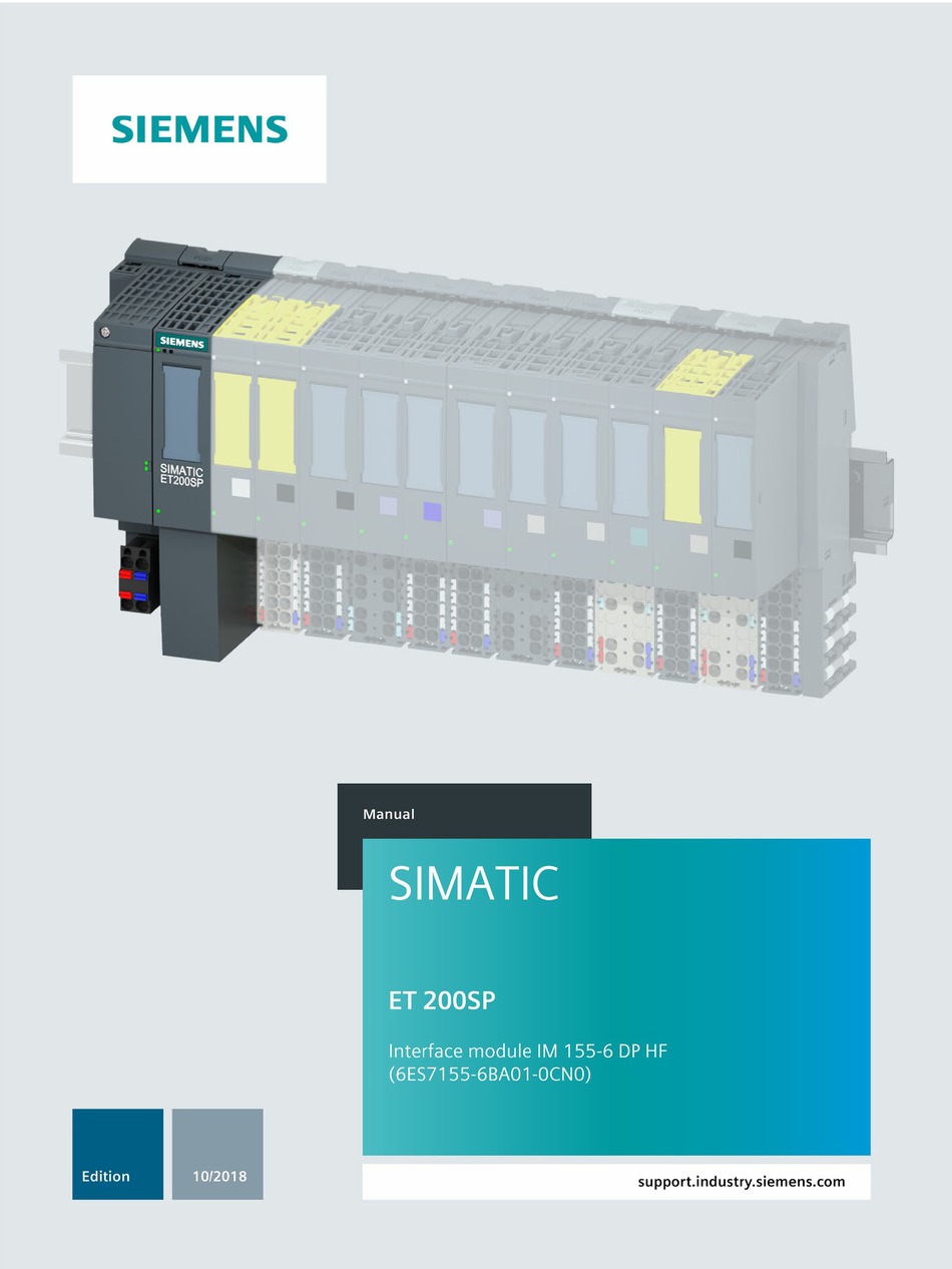 Siemens Simatic Et 0sp Im 155 6 Dp Hf Manual Pdf Download Manualslib
