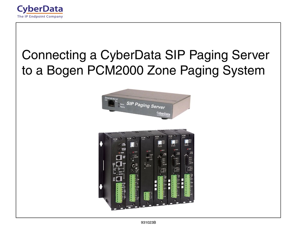 CYBERDATA SIP PAGING SERVER CONNECTING Pdf Download | ManualsLib