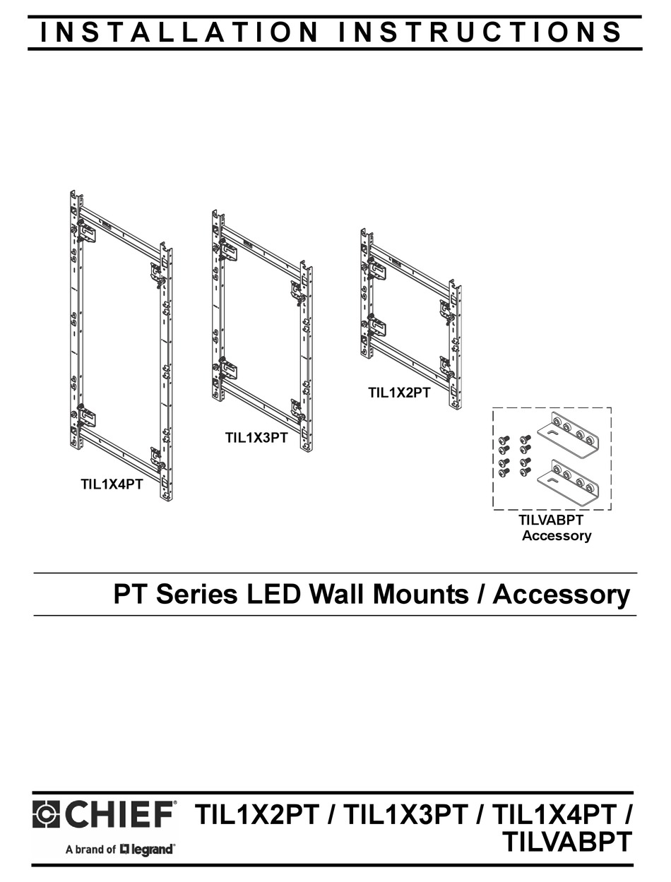 LEGRAND CHIEF TIL1X2PT INSTALLATION INSTRUCTIONS MANUAL Pdf Download