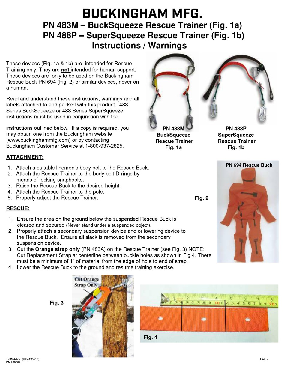 BUCKINGHAM MFG SUPERSQUEEZE 488P INSTRUCTIONS & WARNINGS Pdf Download