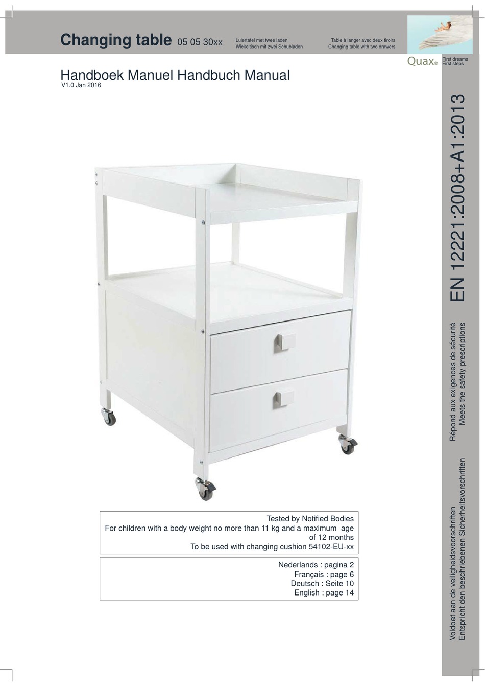 QUAX CHANGING TABLE MANUAL Pdf Download ManualsLib