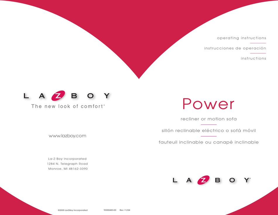 LAZBOY POWER EASE RECLINER OPERATING INSTRUCTIONS MANUAL Pdf Download ManualsLib