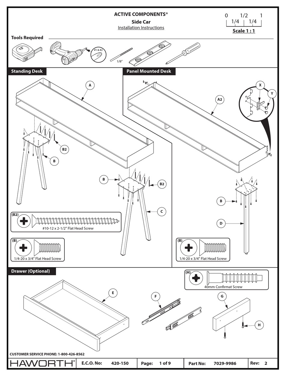 HAWORTH ACTIVE COMPONENTS INSTALLATION INSTRUCTIONS MANUAL Pdf Download