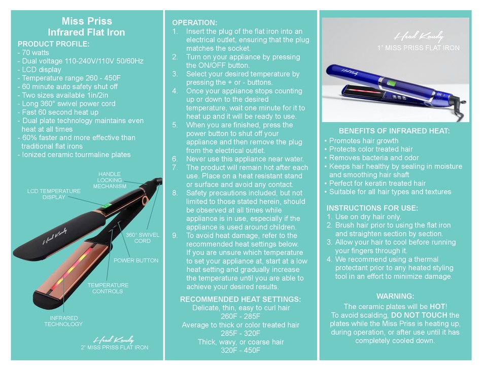 HEAD KANDY MISS PRISS MANUAL Pdf Download ManualsLib