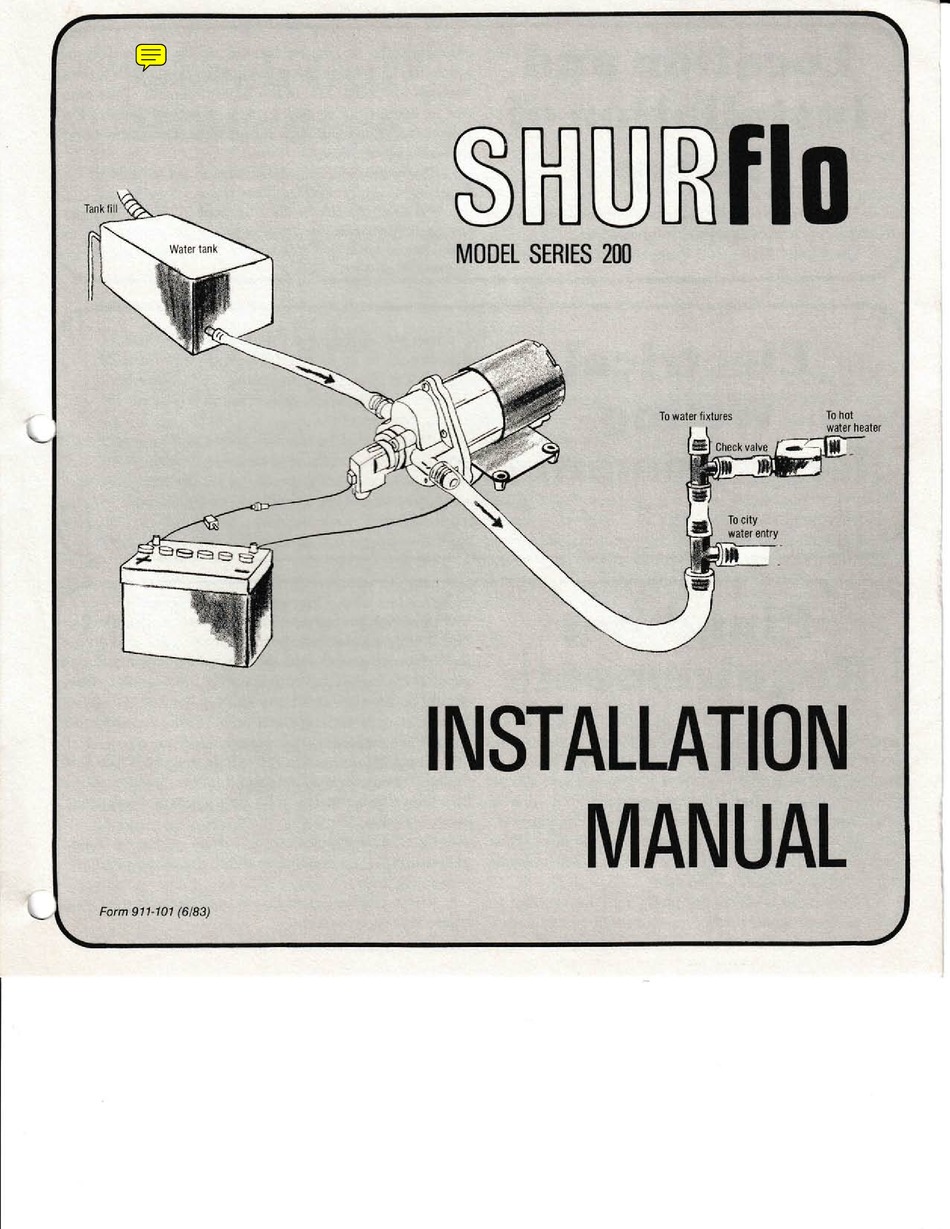Shurflo 200 Series Installation Manual