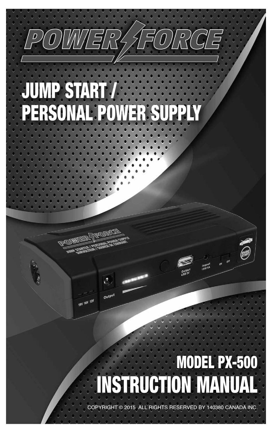 KING CANADA POWERFORCE PX500 INSTRUCTION MANUAL