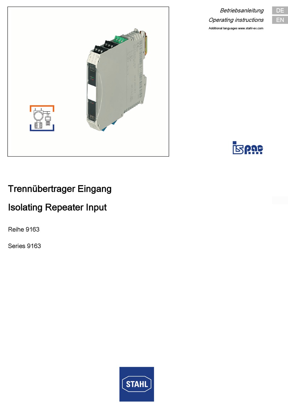 STAHL 9163 SERIES OPERATING INSTRUCTIONS MANUAL Pdf Download | ManualsLib