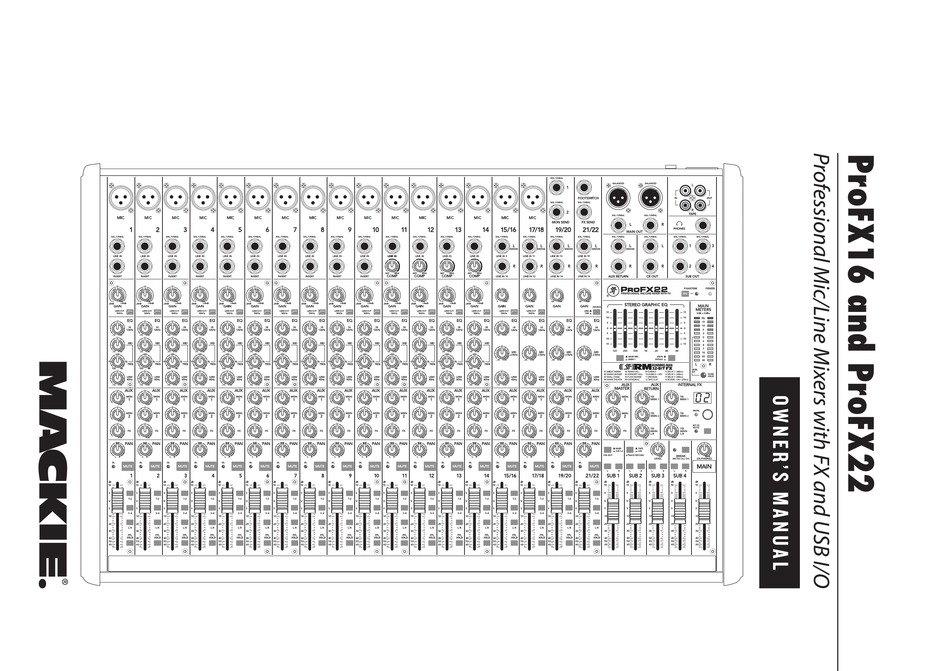 MACKIE PROFX16 OWNER'S MANUAL Pdf Download | ManualsLib