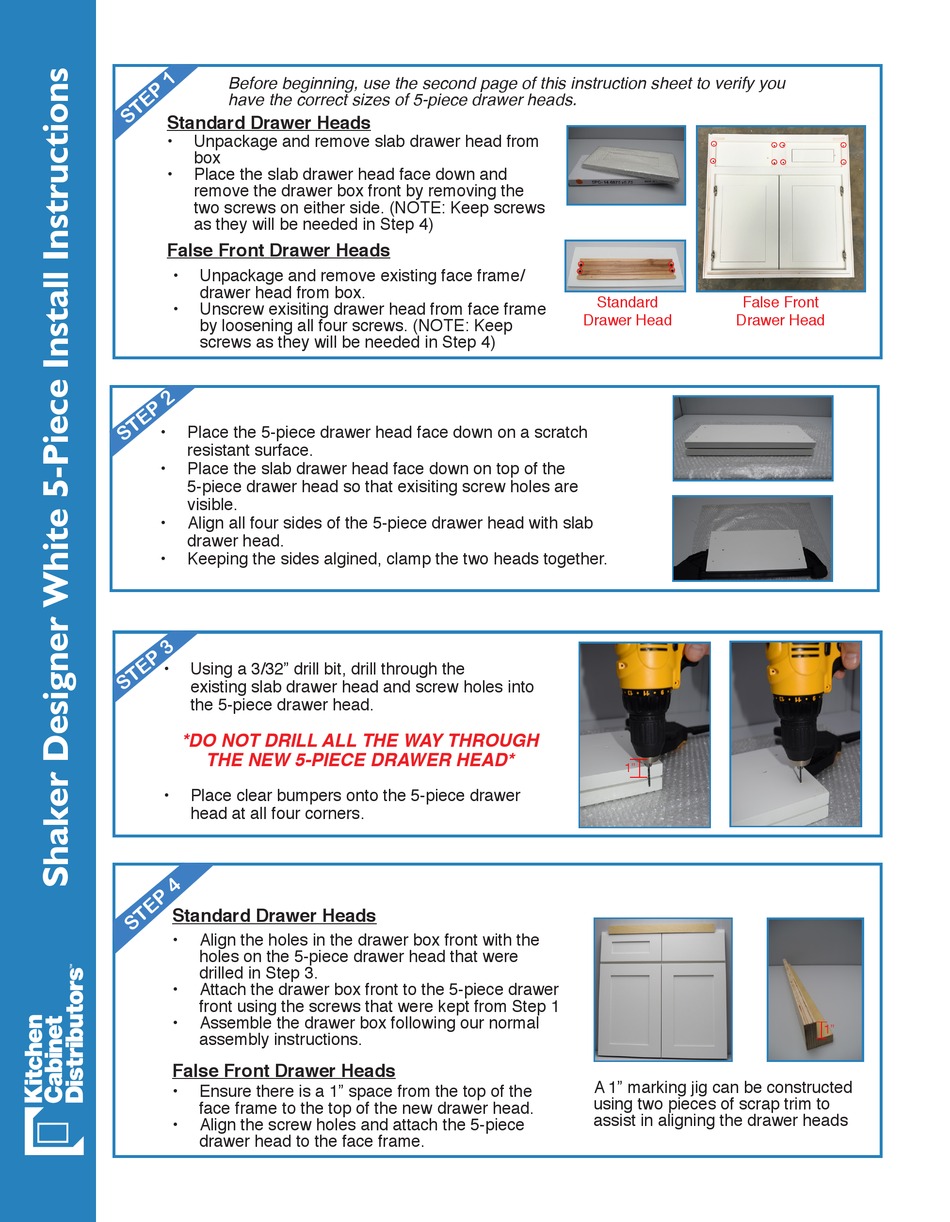 KITCHEN CABINET DISTRIBUTORS B12 INSTALL INSTRUCTIONS Pdf Download ...