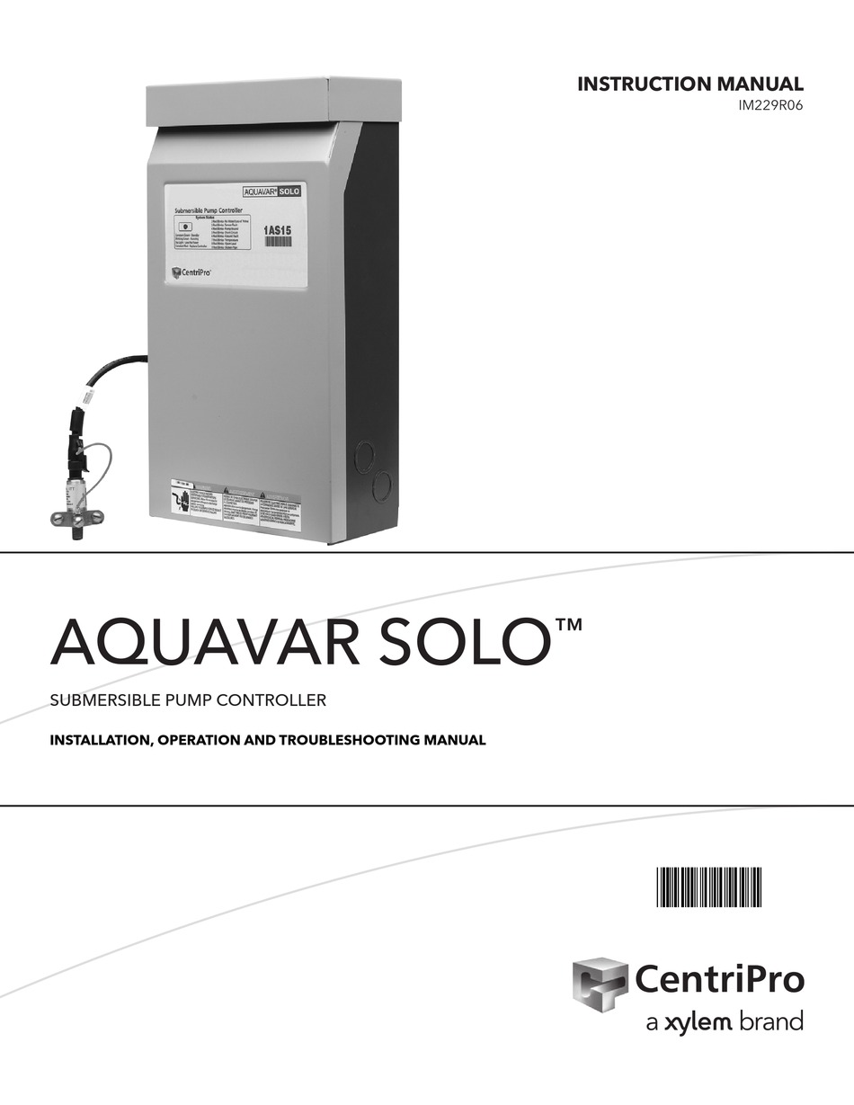 XYLEM CENTRIPRO AQUAVAR SOLO INSTRUCTION MANUAL Pdf Download ManualsLib