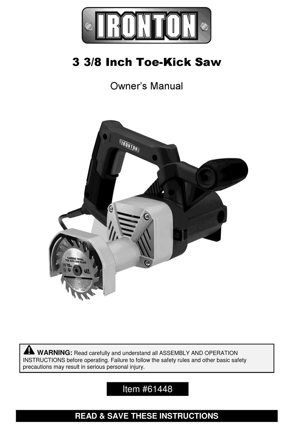 IRONTON 61448 OWNER'S MANUAL Pdf Download ManualsLib