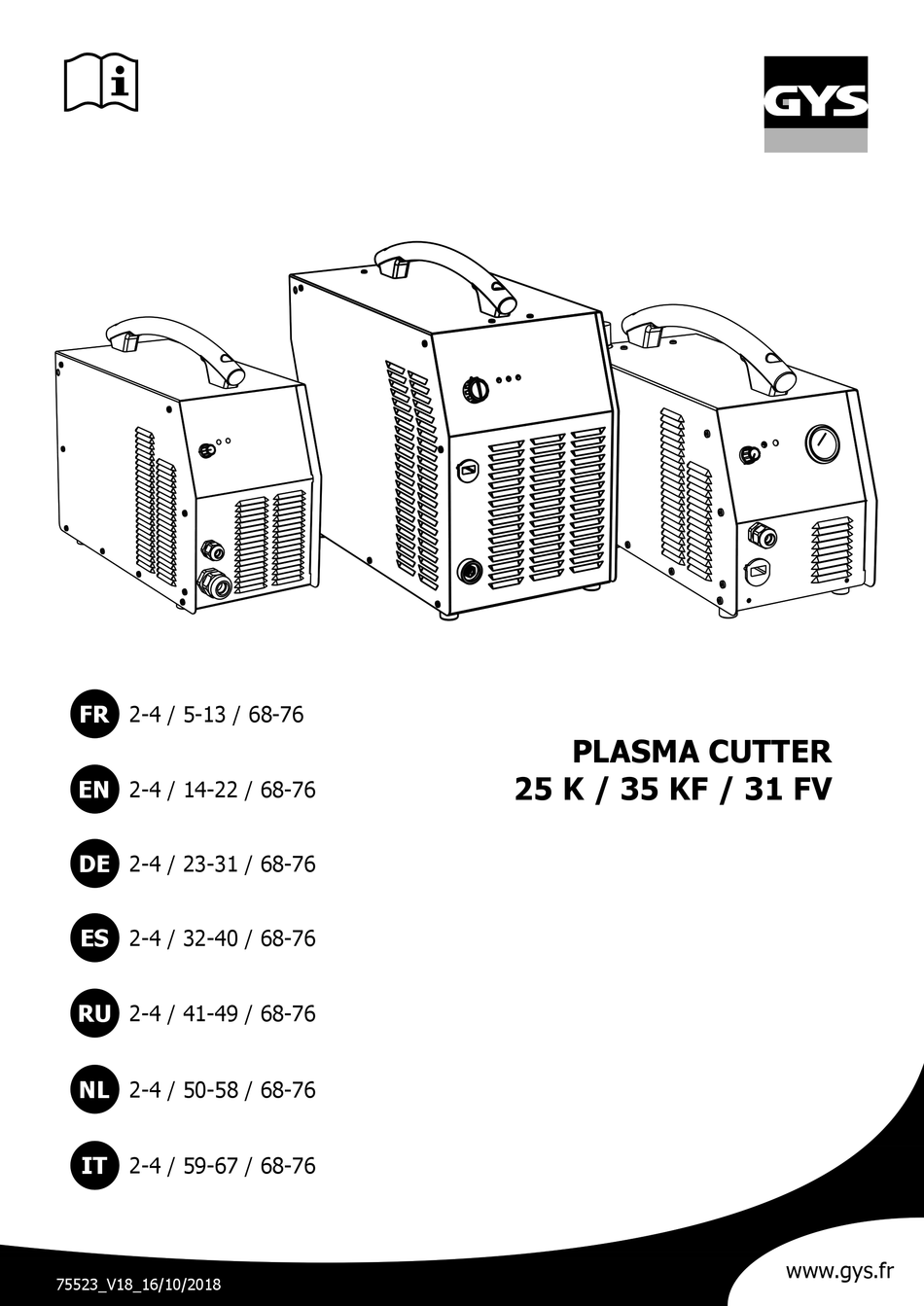 GYS Plasma Cutting Tip 31FV 35K 40FV 
