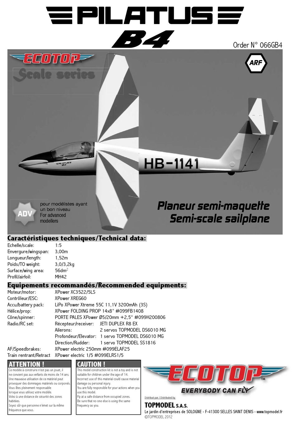 ECOTOP PILATUS B4 INSTRUCTION MANUAL Pdf Download | ManualsLib