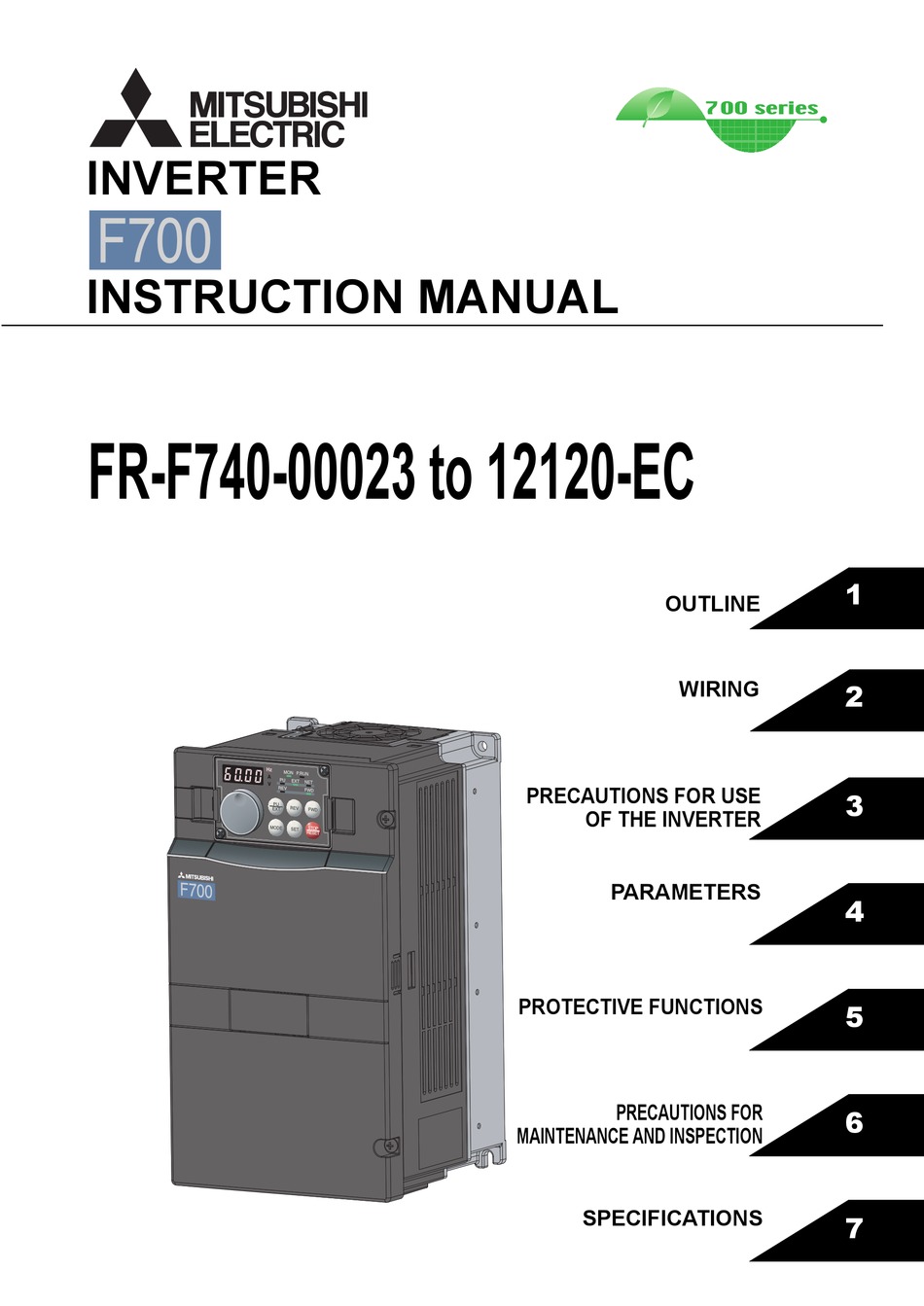 MITSUBISHI F700 SERIES INSTRUCTION MANUAL Pdf Download | ManualsLib