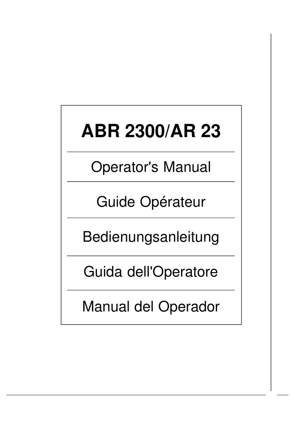 Bell and howell abr2300 ar23 operator s manual pdf download manualslib