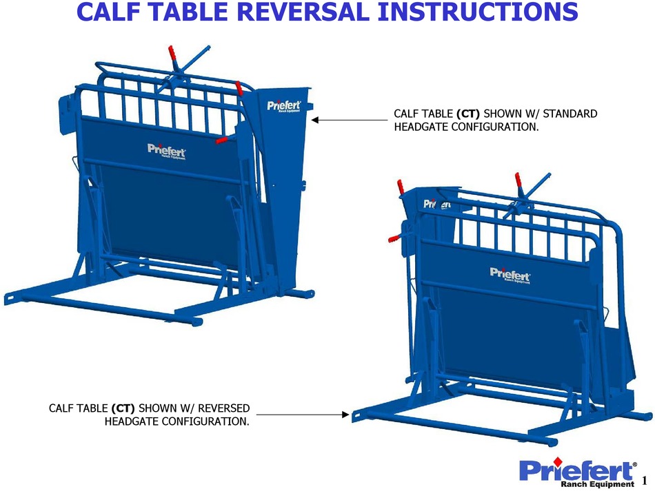 PRIEFERT CALF TABLE INSTRUCTIONS MANUAL Pdf Download ManualsLib