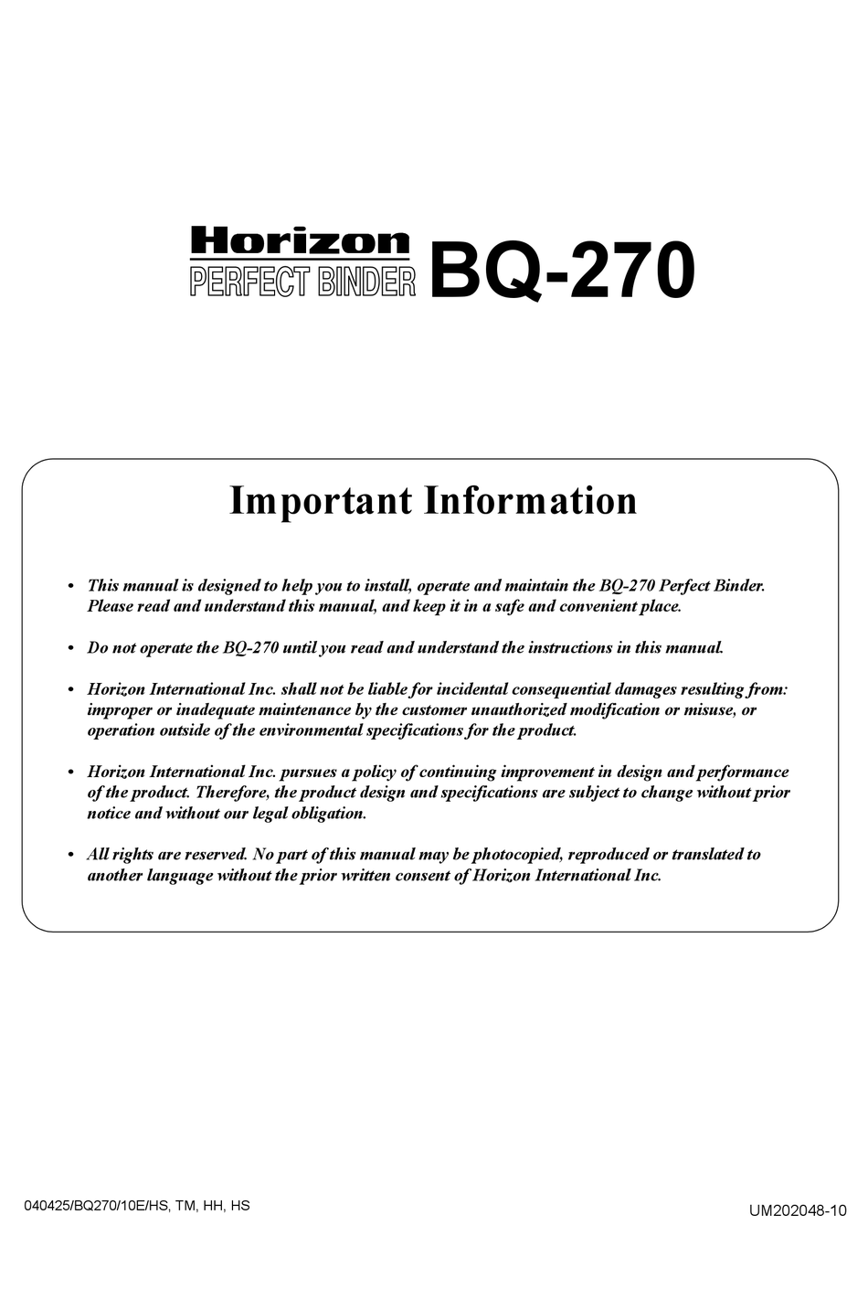 270 horizon