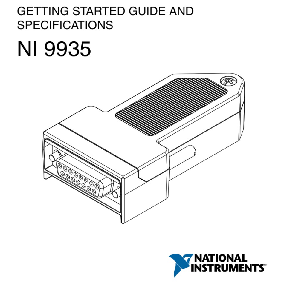 NATIONAL INSTRUMENTS NI 9935 GETTING STARTED MANUAL AND SPECIFICATIONS