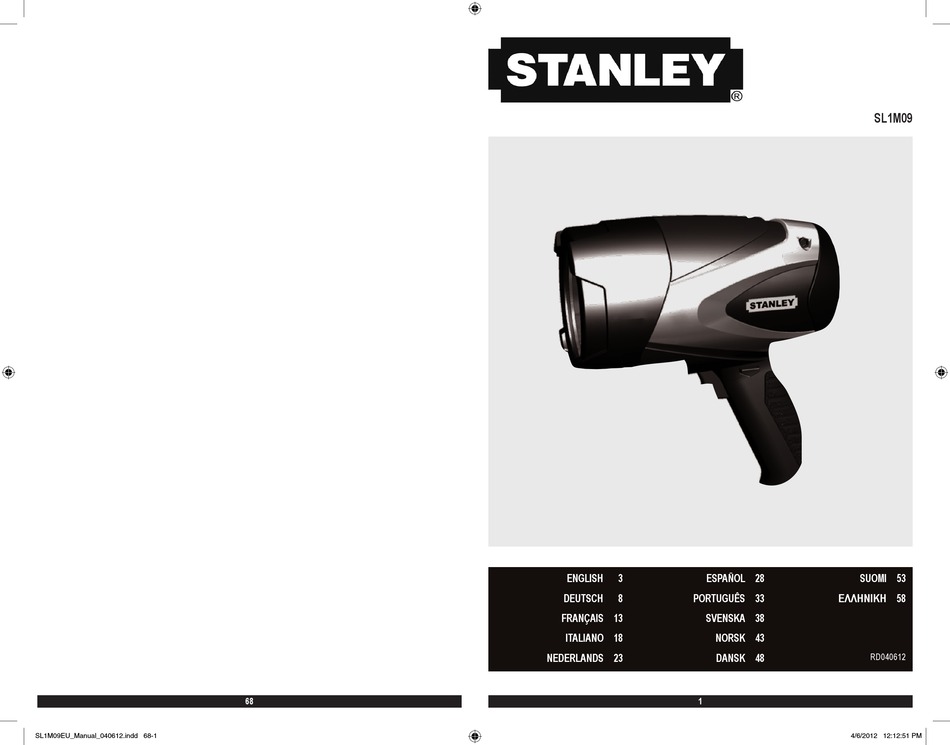 STANLEY SL1M09 INSTRUCTION MANUAL Pdf Download | ManualsLib