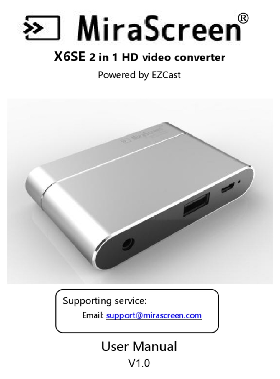 EZCAST MIRASCREEN X6SE USER MANUAL Pdf Download ManualsLib