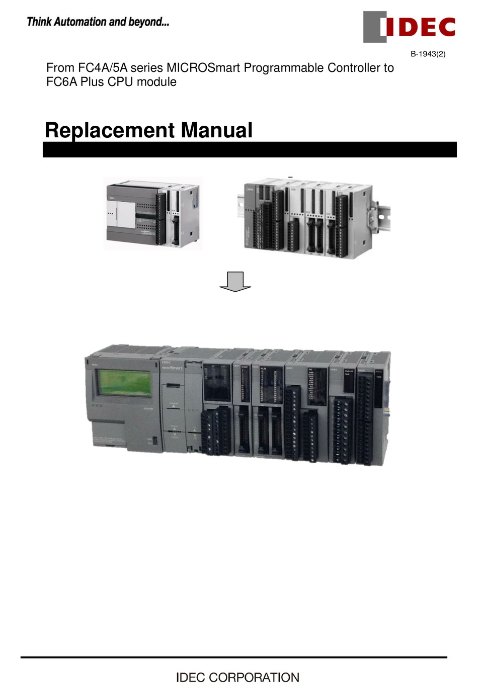 IDEC MICROSMART FC4A SERIES REPLACEMENT MANUAL Pdf Download